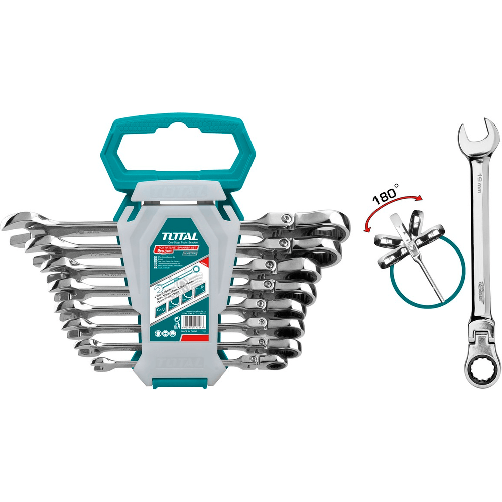 Total THT102RK586 Flexible Ratcheting Combination Wrench Set | Total by KHM Megatools Corp. Main image