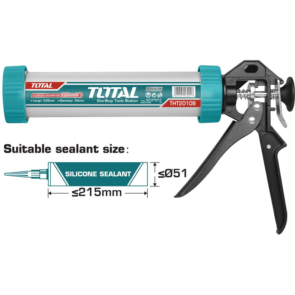 Total THT20109 Aluminum Caulking Gun 9" | Total by KHM Megatools Corp.