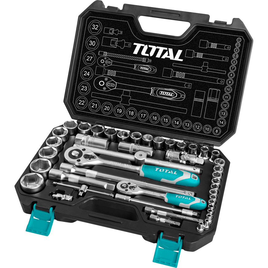 Total THT421441 44pcs Socket Wrench Set (1/4" and 1/2" Drive) | Total by KHM Megatools Corp. Main image