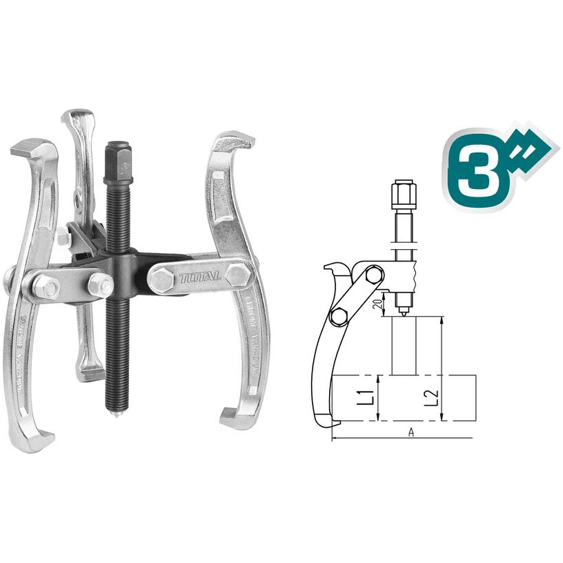 Total THTGP336 Three Jaws Gear Puller 3" | Total by KHM Megatools Corp. Main image