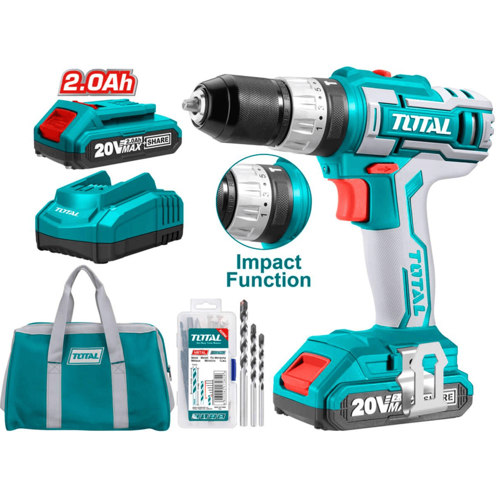 Total TIDLI2002 20V Cordless Hammer Drill - Goldpeak Tools PH Total Main image