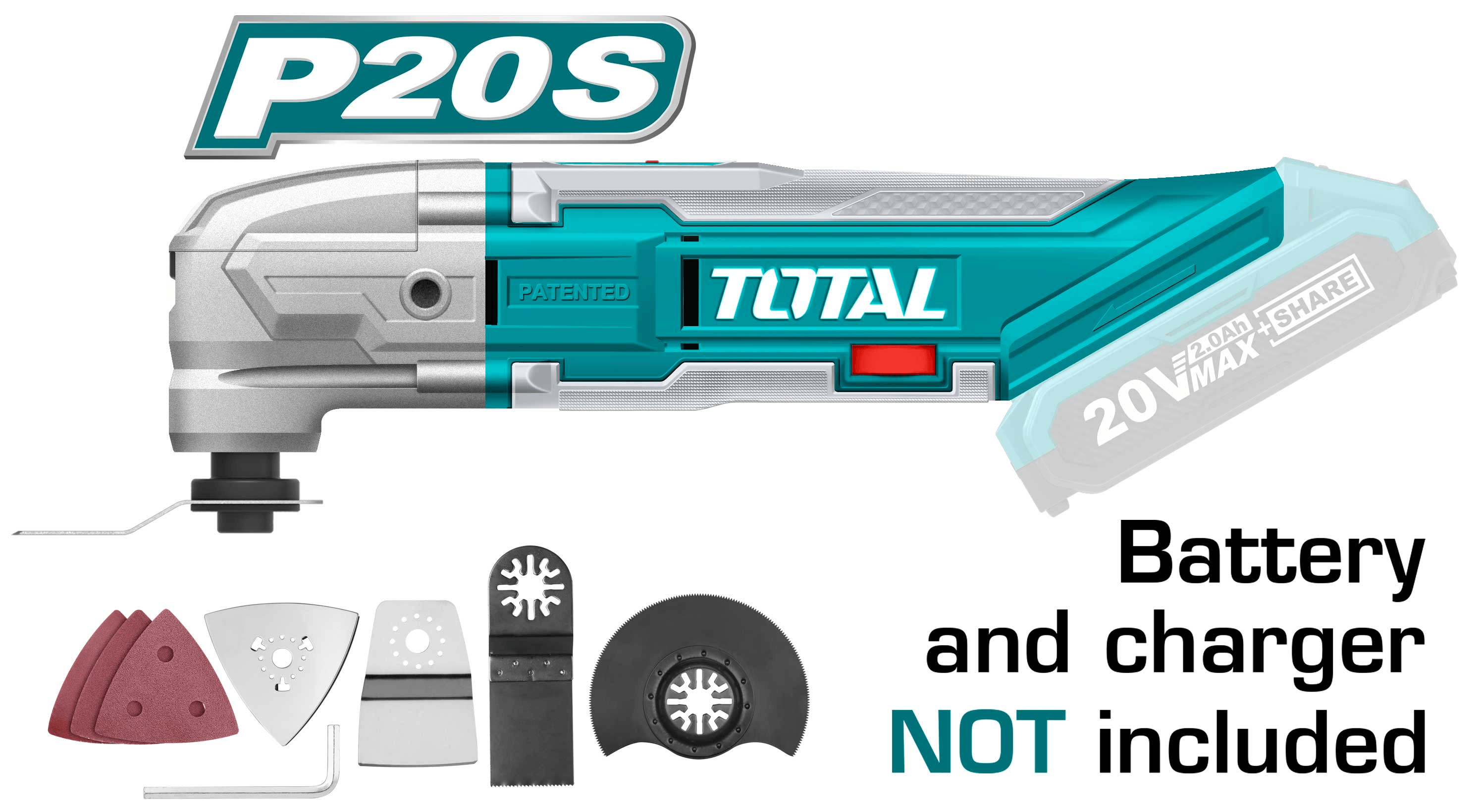 Total TMLI2001 20V Cordless Multi-Tool / Oscillating Tool (Bare) | Total by KHM Megatools Corp.