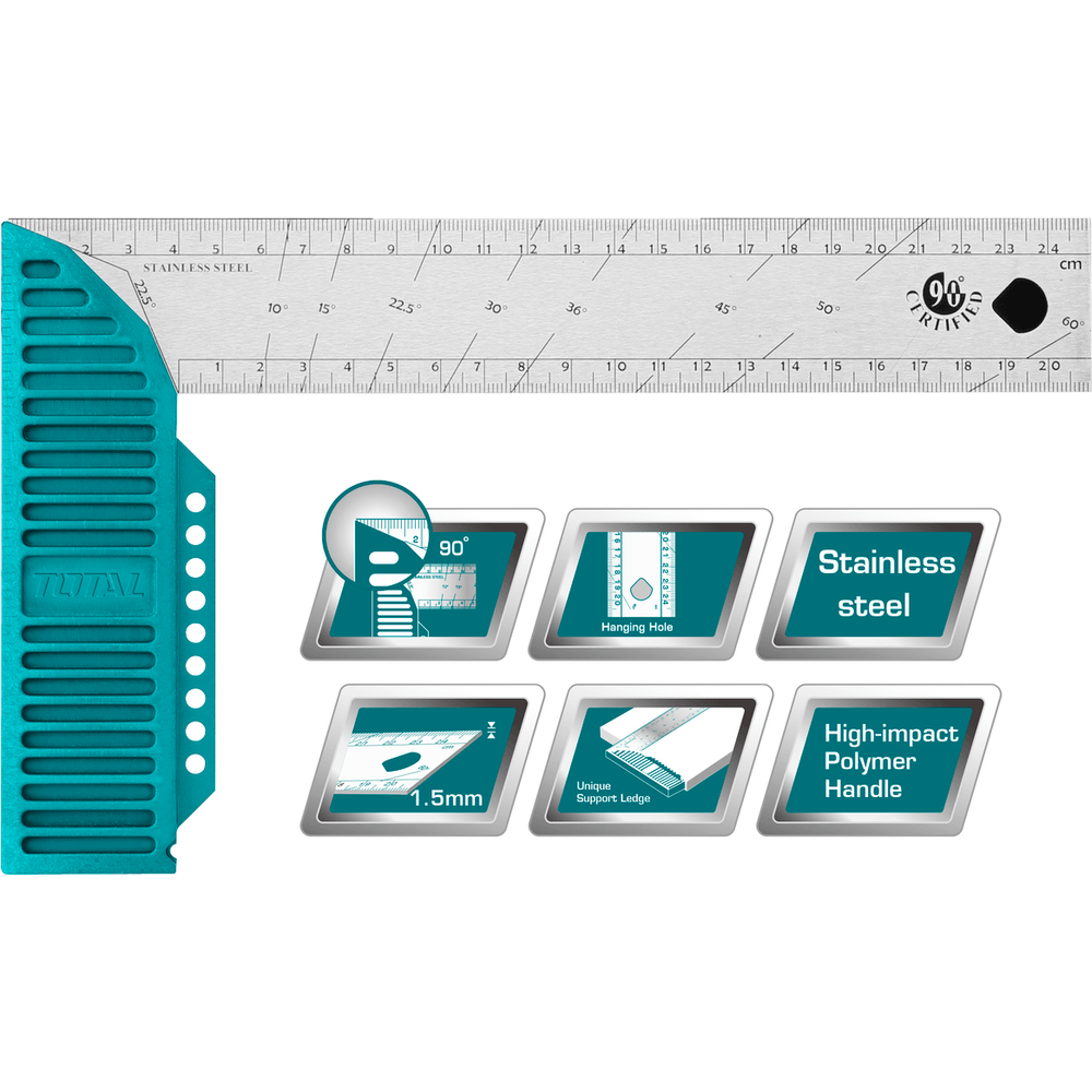 Total TMT61126 Angle Square Measure 12" | Total by KHM Megatools Corp.