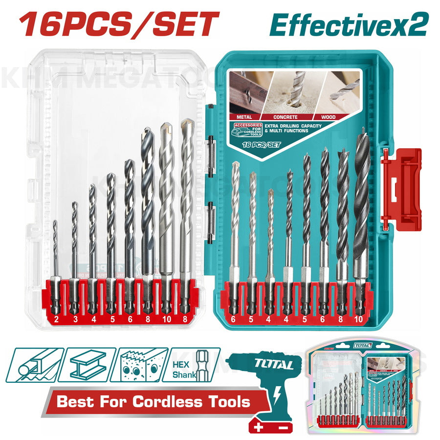 Total TACSDL11608 16pcs Mixed Drill Bit Set - ToolsSavvy.ph