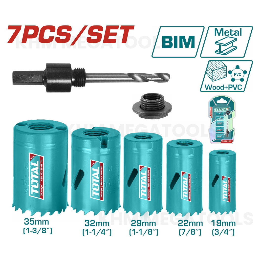 Total TACSH1071 7pcs Bi-Metal Hole Saw Set - ToolsSavvy.ph