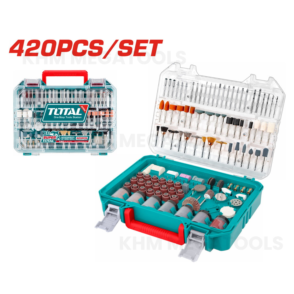 Total TAKMG4208 420pcs Accessory Kit Set for Rotary Tool - ToolsSavvy.ph Main image
