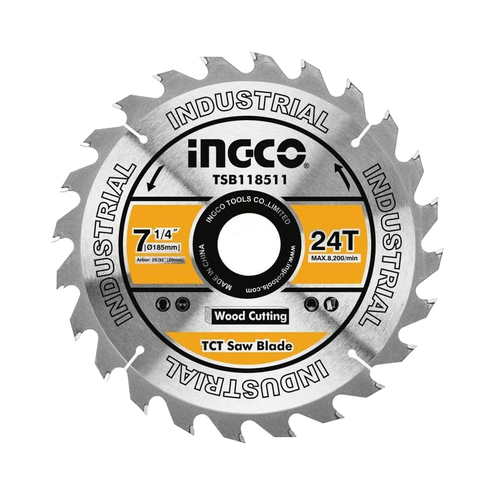 Ingco TSB118511 TCT Circular Saw Blade 7-1/4" 24T | Ingco by KHM Megatools Corp. Main image