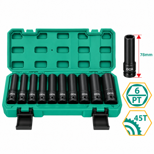 DCA A03F6102 Deep Impact Socket Wrench Set 10Pcs 1/2" Dr.