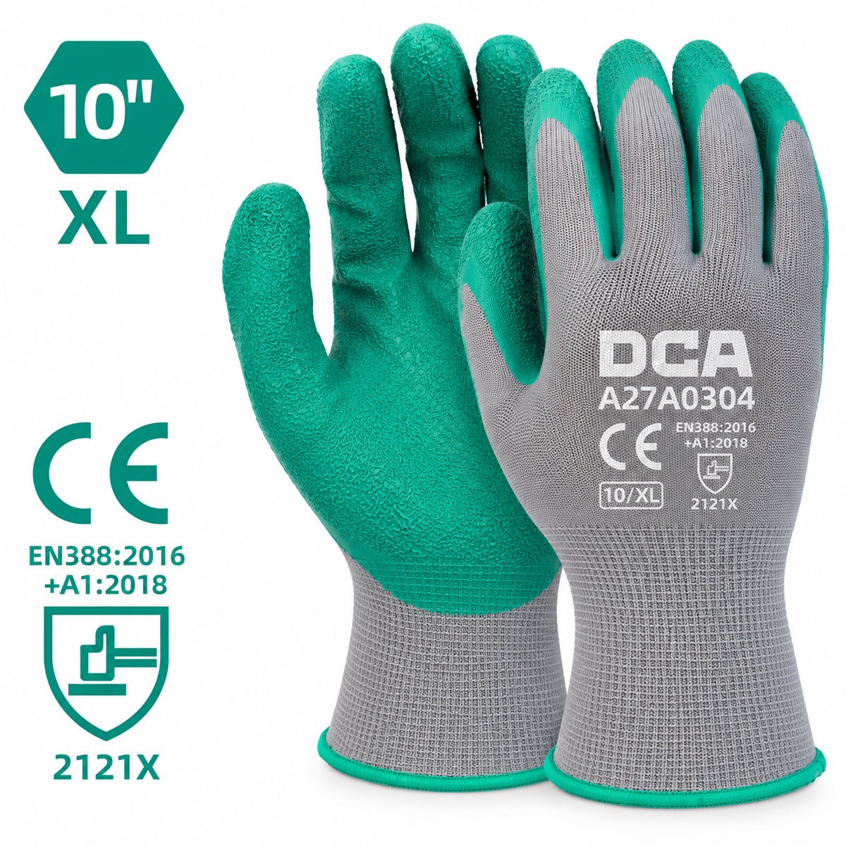 DCA A27A0304 Latex Gloves XL 10"