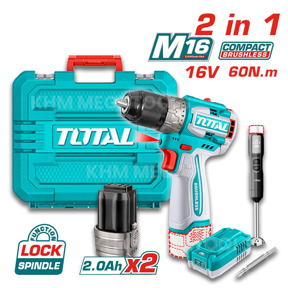 Total TCKLI1628 16V Cordless 2 in 1 Drill Combo Kit - ToolsSavvy.ph