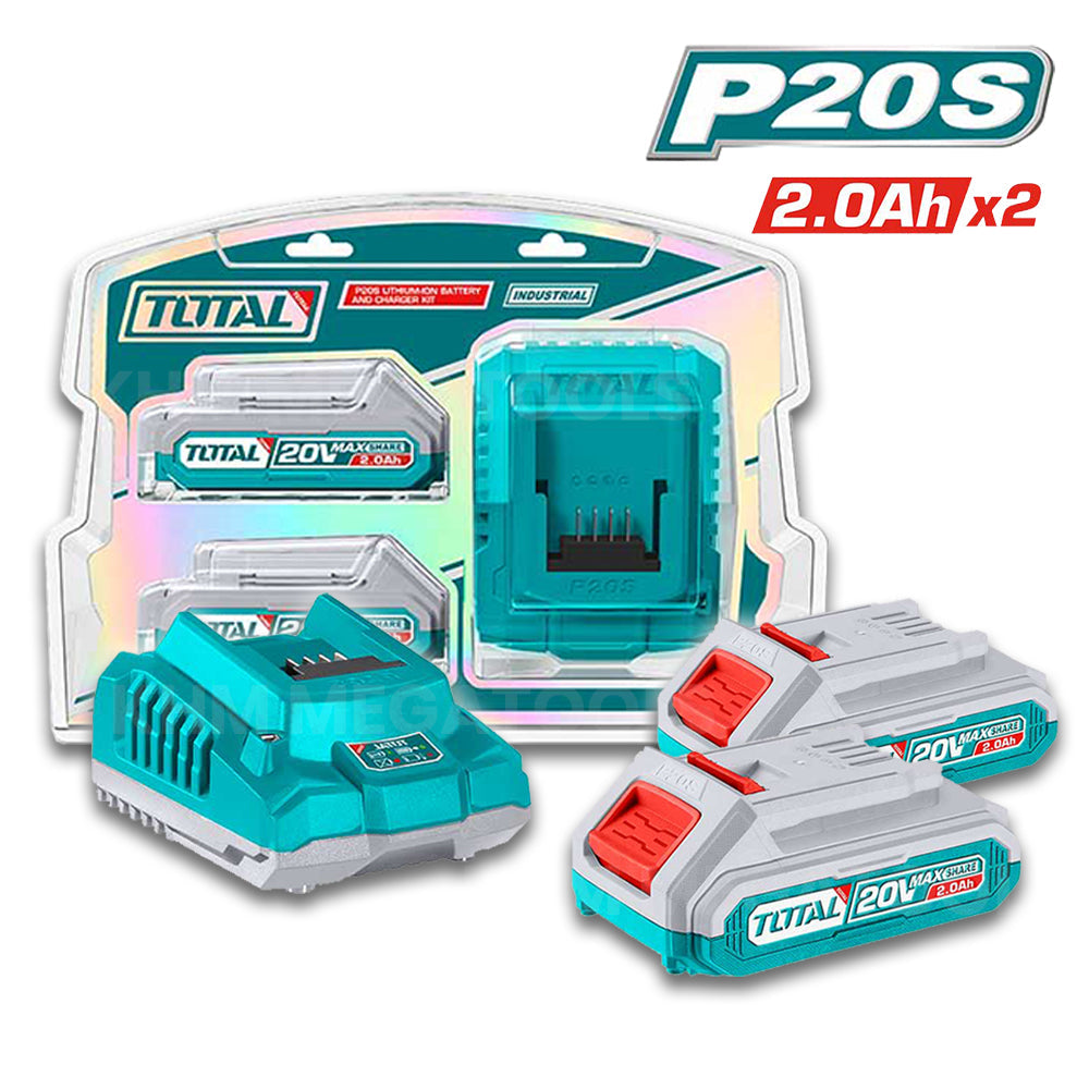 Total TFBCPK1222 20V Lithium-Ion Battery and Charger Kit Set 2.0Ah - ToolsSavvy.ph Main image