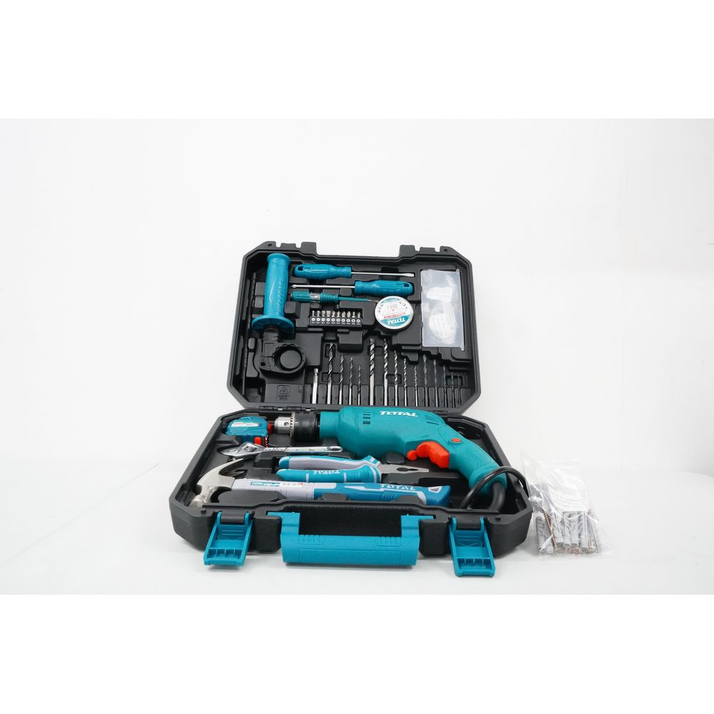 Total THKTHP1152 Hammer Drill with Hand Tools Set (115pcs)