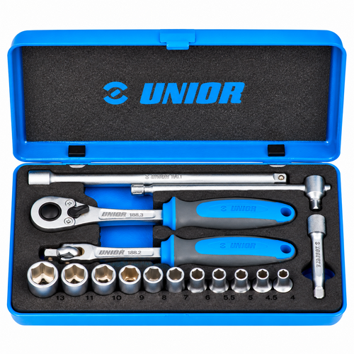 Unior 188BI Socket Wrench Set 1/4" Dr. 4–13mm (16 Pcs/Set)