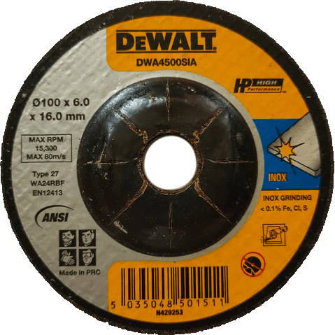 Dewalt DWA4500SIA Grinding Disc 4" For Stainless Steel - KHM Megatools Corp. Main image