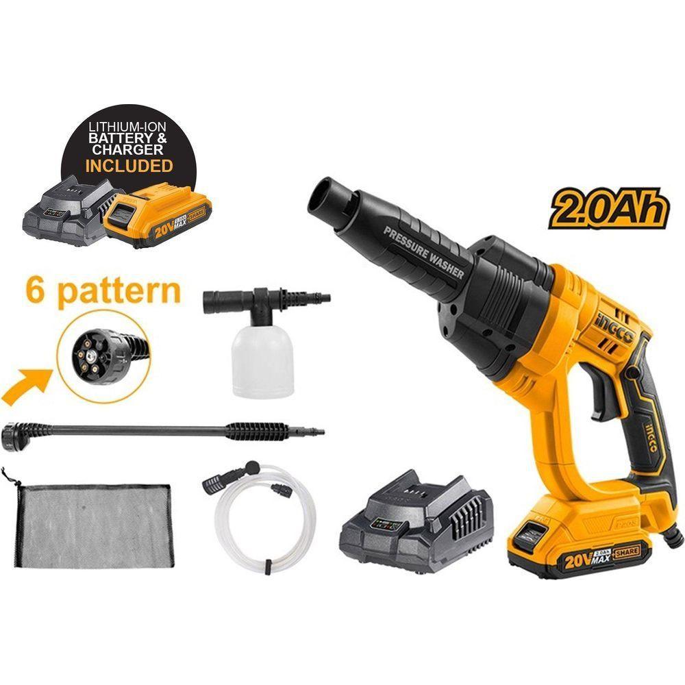 Ingco CPWLI20082P 20V Cordless Li-Ion High Pressure Washer 20V - KHM Megatools Corp. Main image