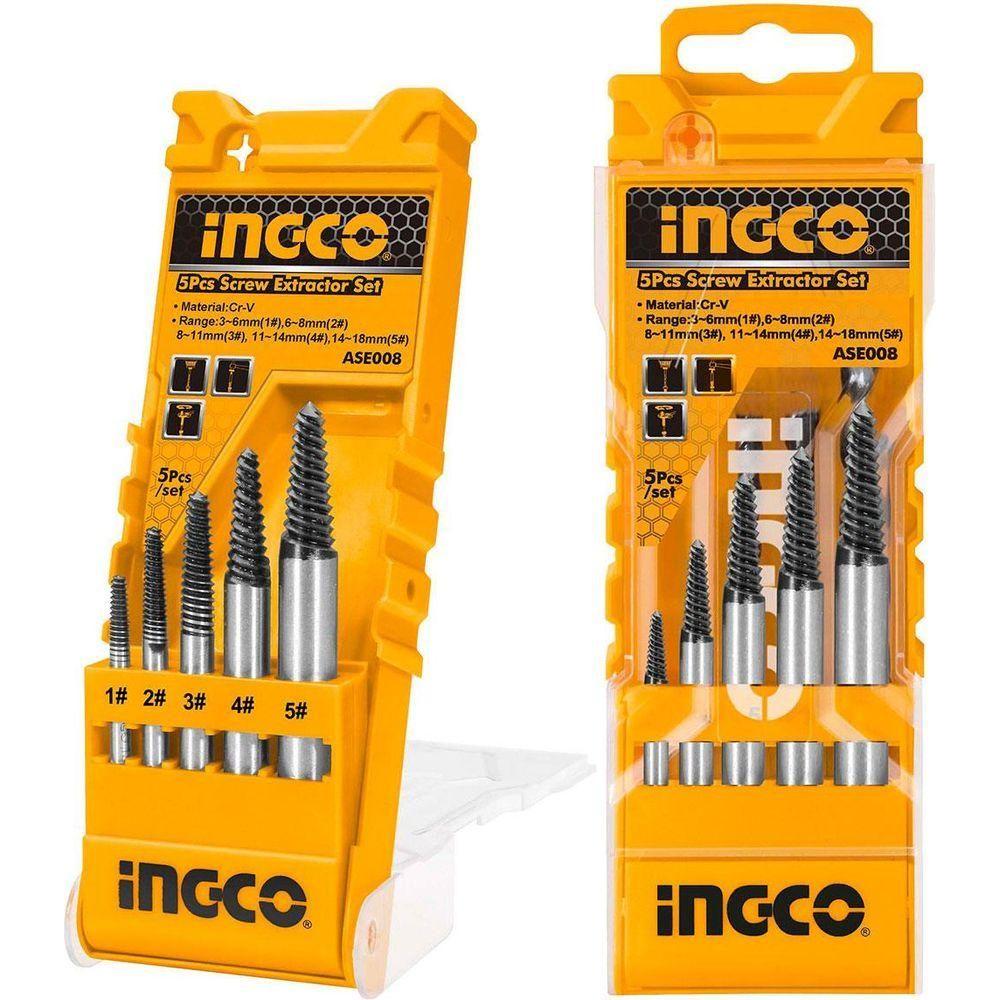 Ingco ASE008 5pcs Screw Extractor Set - KHM Megatools Corp. Main image