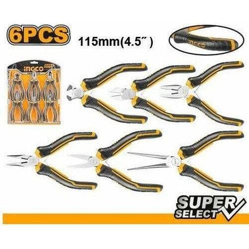 Ingco HMPS06115 6pcs Mini Pliers Set (SS) - KHM Megatools Corp. Main image