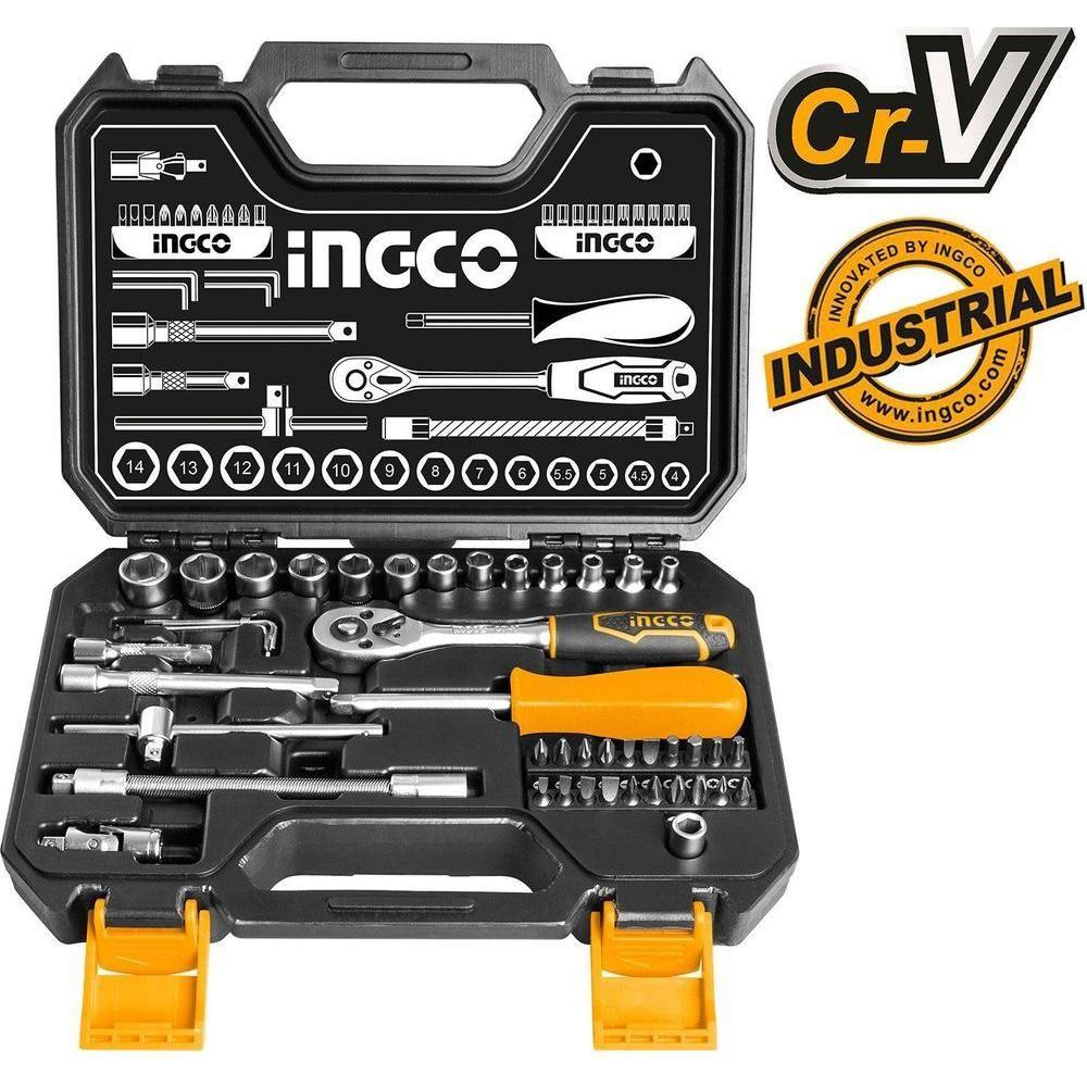 Ingco HKTS14451 45pcs Socket Wrench Set 1/4" Drive - KHM Megatools Corp. Main image