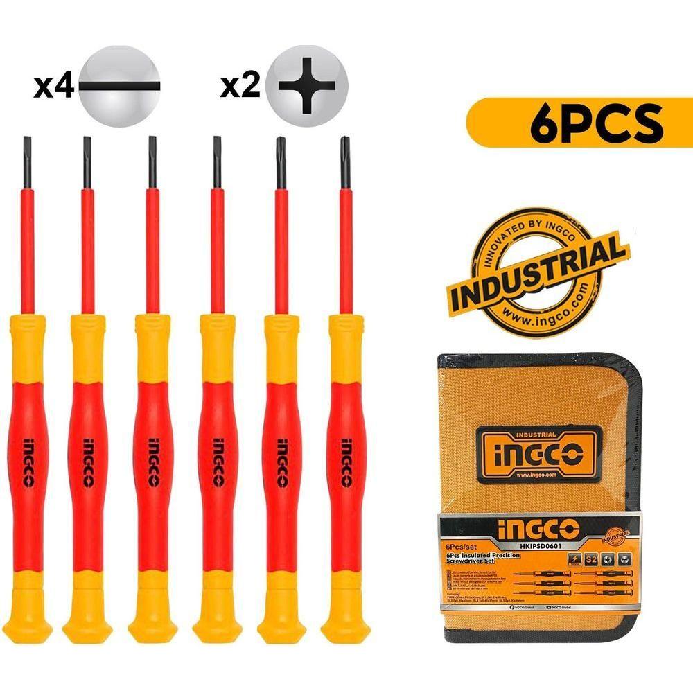 Ingco HKIPSD0601 6pcs Insulated VDE Precision Screwdriver Set - KHM Megatools Corp. Main image