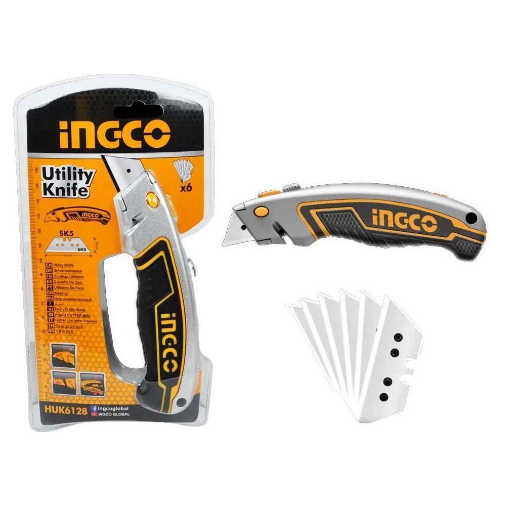 Ingco HUK6128 Utility Cutter Knife (+6 Blades) - KHM Megatools Corp. Main image