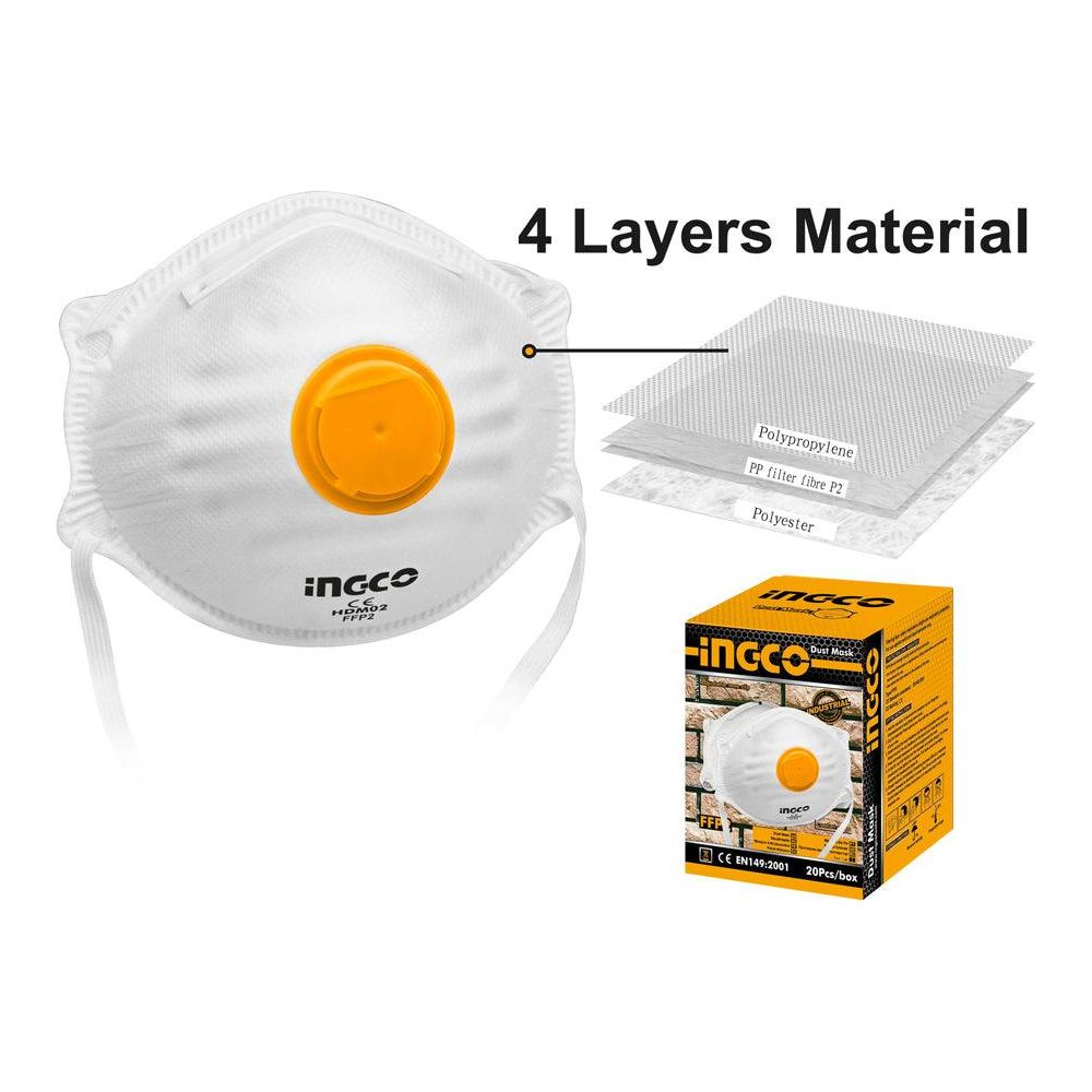 Ingco HDM02 Dust Mask (N95 with Valve) - KHM Megatools Corp.