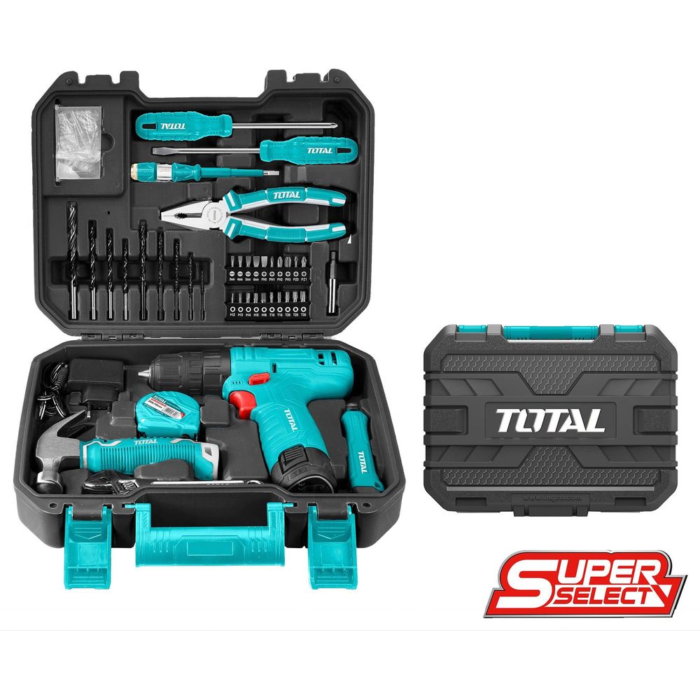 Total THKTHP10812 12V Cordless Drill + Hand Tools Set (81 pcs Household Tool Set) | Total by KHM Megatools Corp. Main image