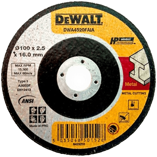 Dewalt DWA4520FAIA Cut Off Wheel 4" for Metal - KHM Megatools Corp. Main image