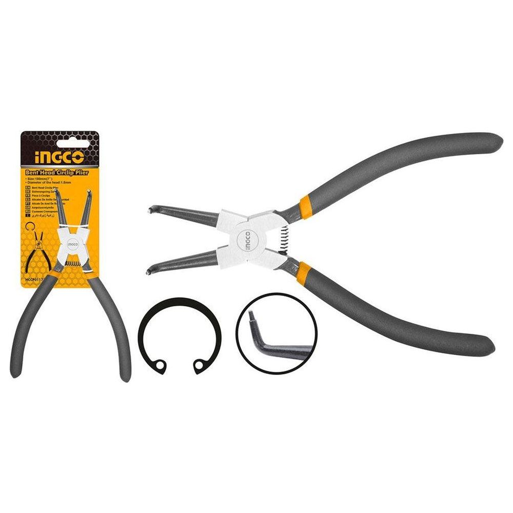 Ingco HCCP011752 Circlip Pliers 7" (Bent Head External) - KHM Megatools Corp.