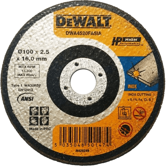 Dewalt DWA4520FASIA Cut Off Wheel 4" for Stainless Steel - KHM Megatools Corp. Main image