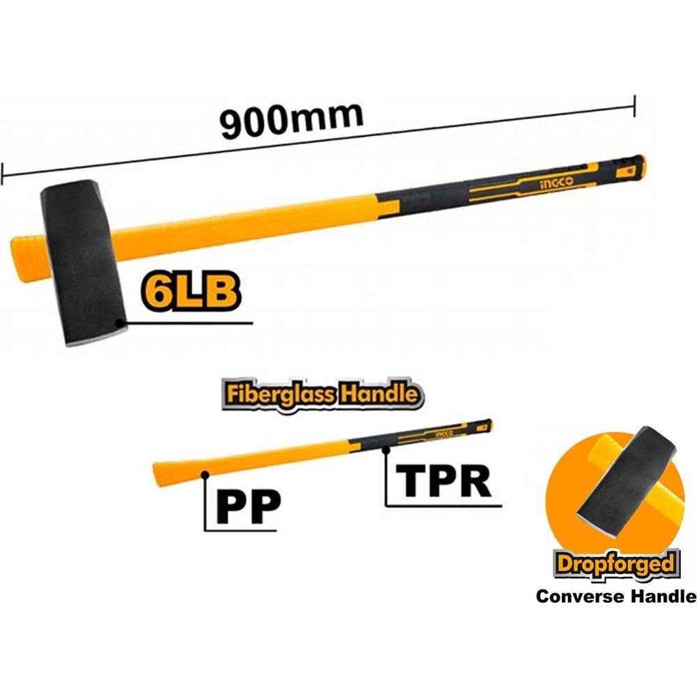 Ingco HSPM02068D Wood Splitting Wedge Maul Hammer / Axe - KHM Megatools Corp.