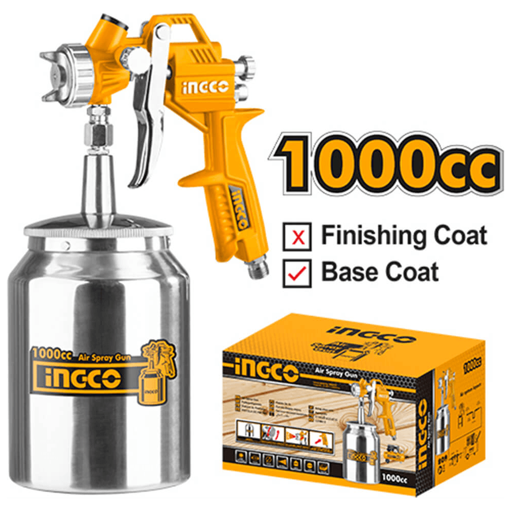 Ingco ASG3101 Paint Spray Gun Sunction Type 1000cc - KHM Megatools Corp. Main image