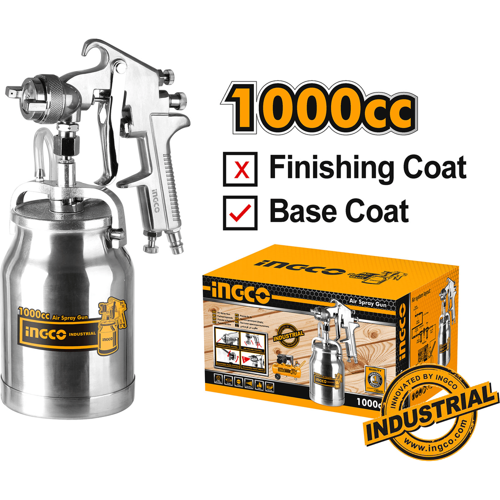 Ingco ASG3102 Paint Spray Gun Sunction Type 1000cc - KHM Megatools Corp.