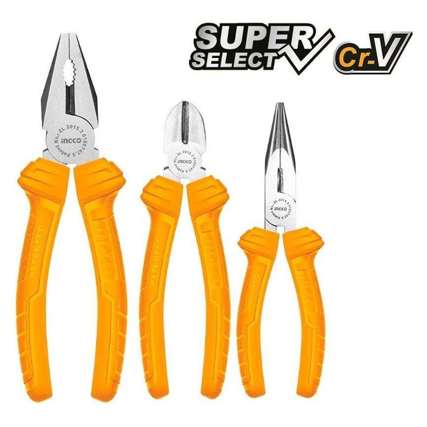Ingco HKPS08311 3pcs Pliers Set (SS) - KHM Megatools Corp. Main image