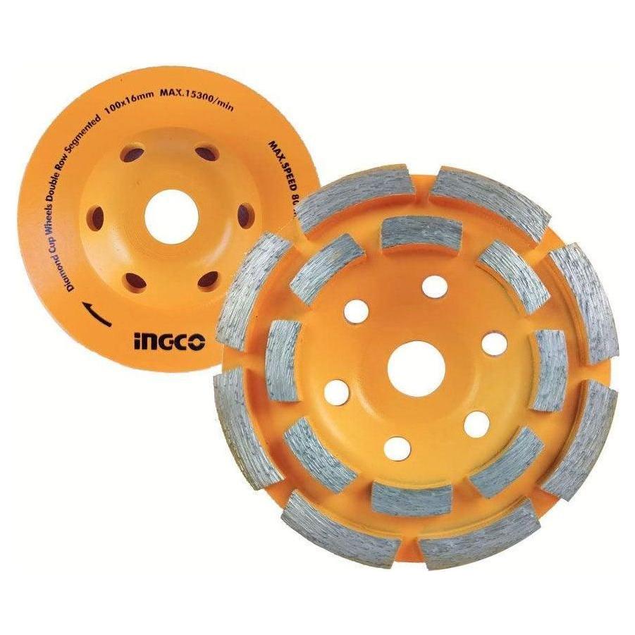 Ingco CGW021002 Double Row Cup Diamond Cup Wheel 4" - KHM Megatools Corp. Main image