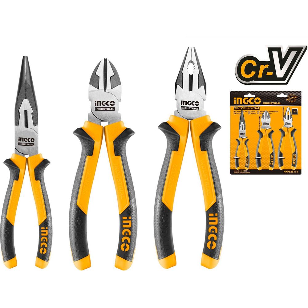 Ingco HKPS28318 3pcs Pliers Set - KHM Megatools Corp.