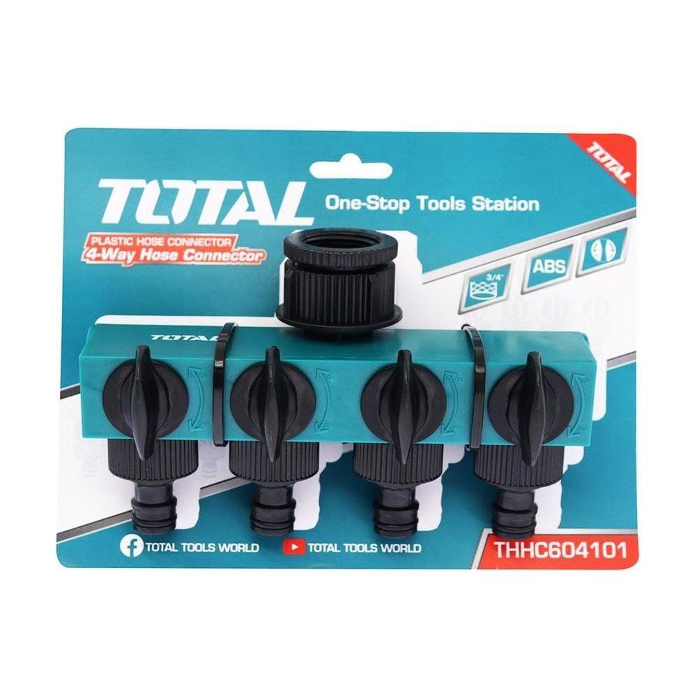 Total THHC604101 4-Way Plastic Hose Connector | Total by KHM Megatools Corp. Main image
