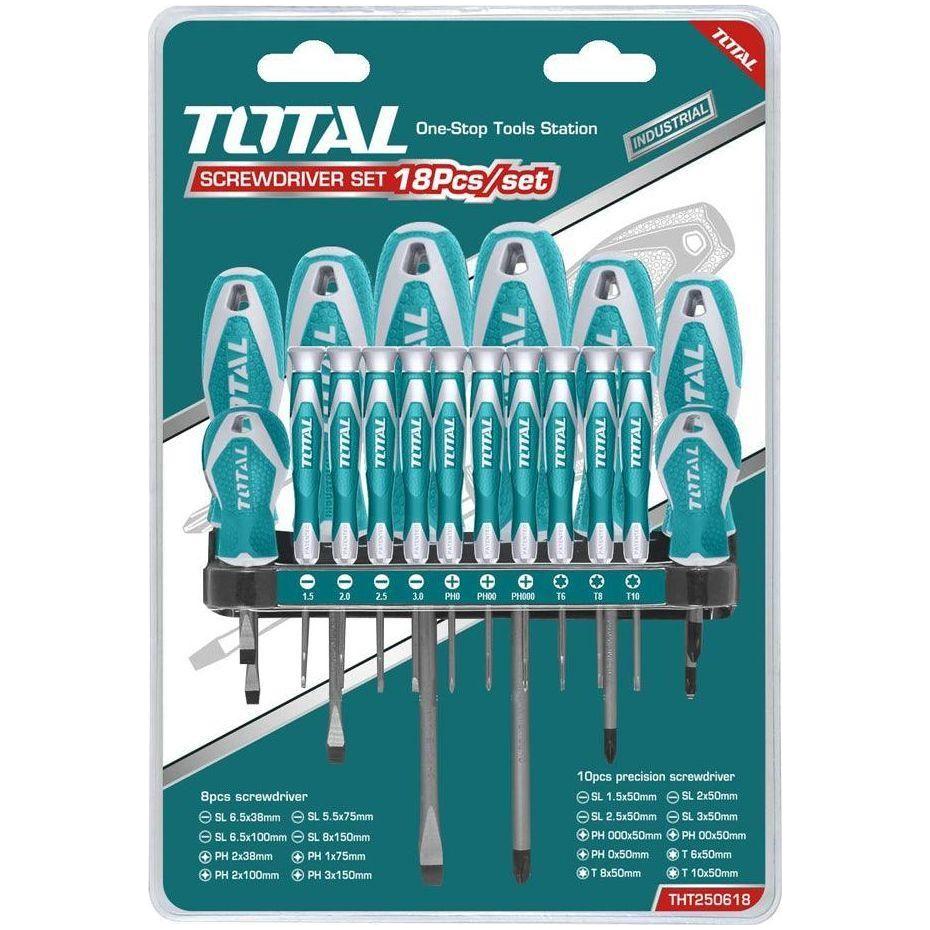 Total THT250618 18pcs Standard & Precision Screwdriver Set | Total by KHM Megatools Corp. Main image