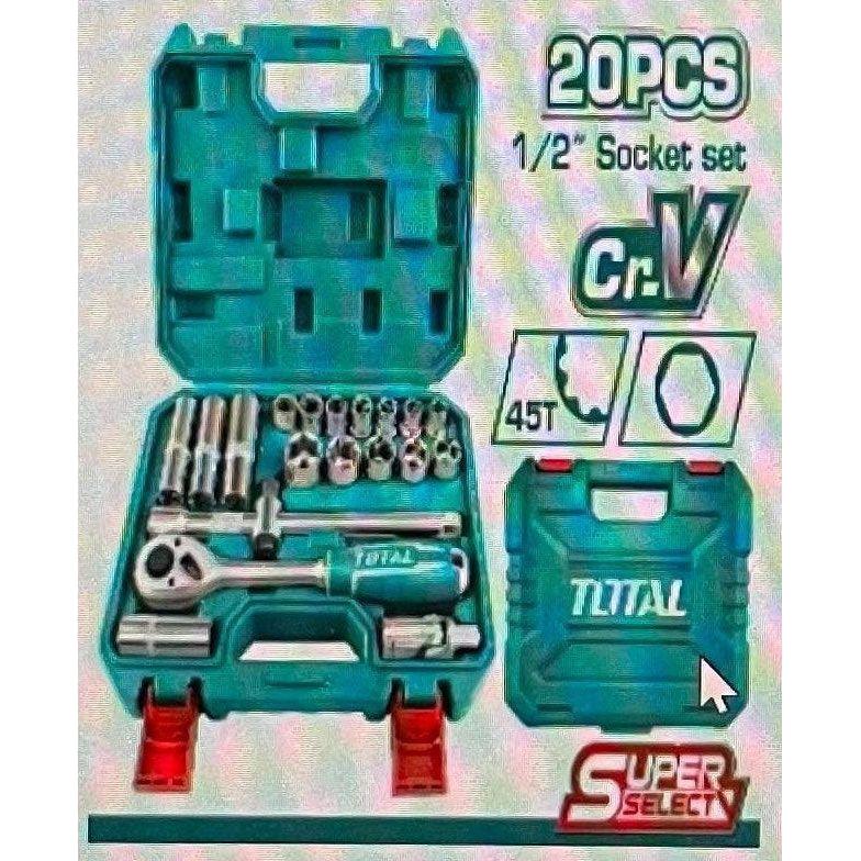 Total THT141201 20pcs 1/4" Socket Wrench Set - KHM Megatools Corp. Main image