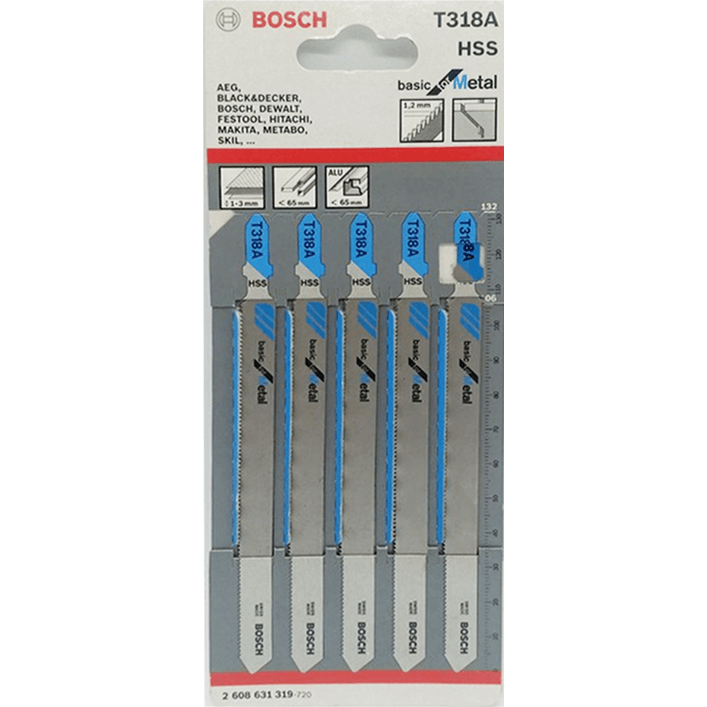 Bosch T318A Jigsaw Blade (Straight Cut) Basic for Metal [2608631319] - KHM Megatools Corp. Main image