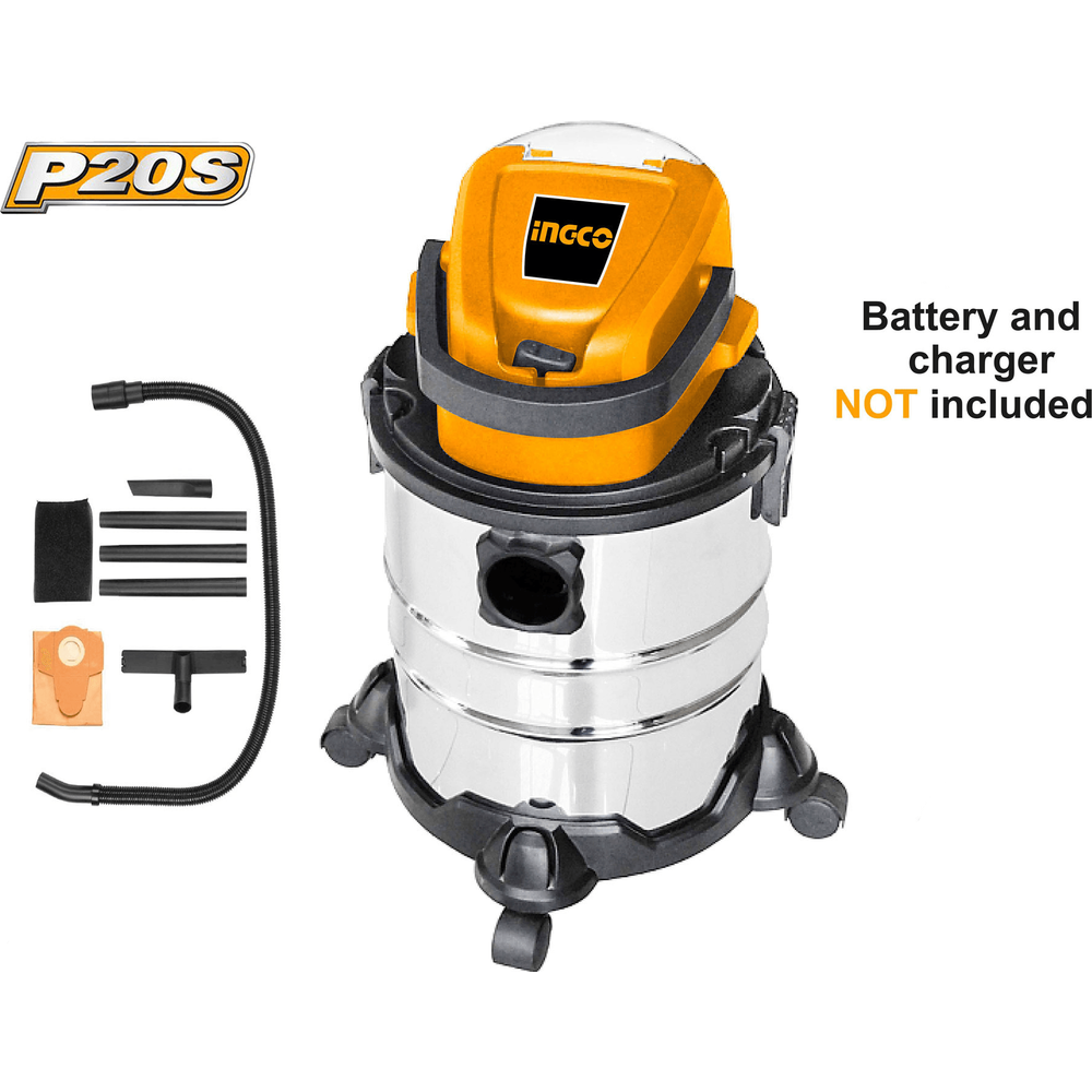 Ingco CVLI2005 20V Cordless Vacuum Cleaner 20L - KHM Megatools Corp. Main image