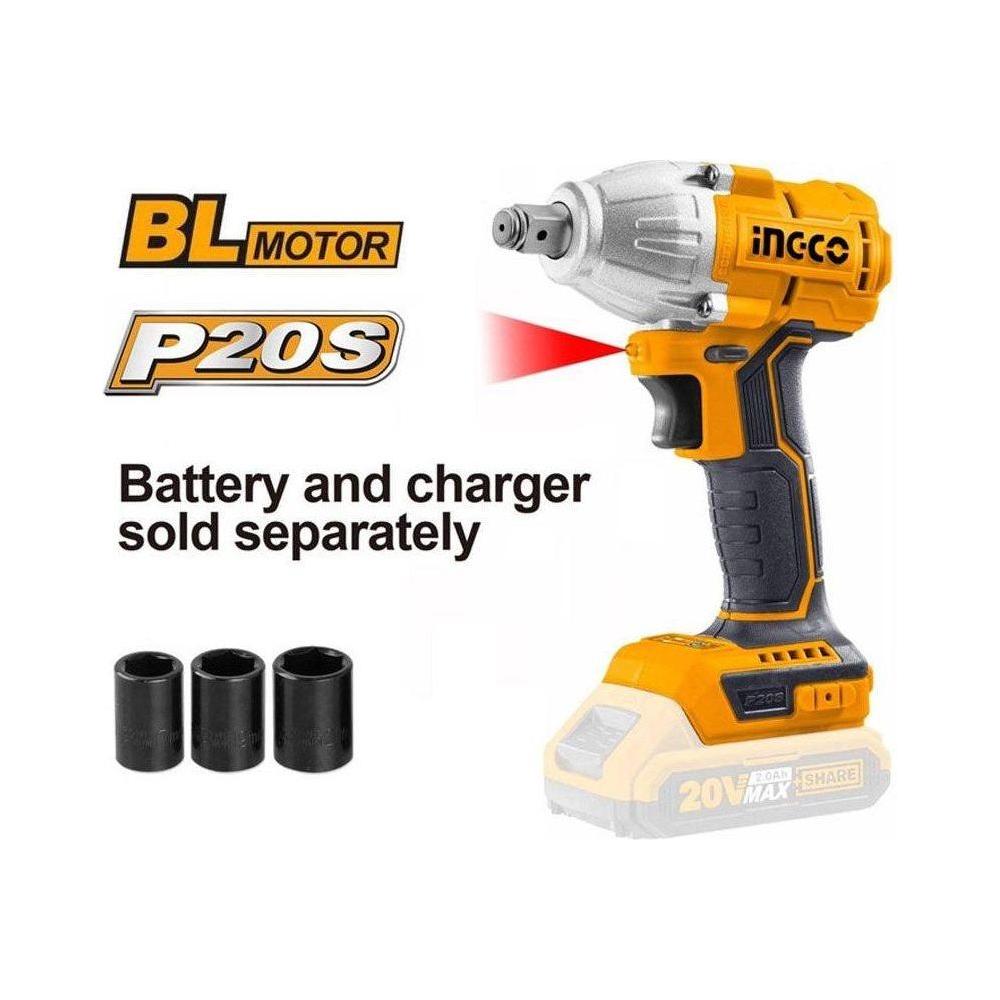 Ingco CIWLI20020 20V Cordless Li-Ion Impact Wrench 20V - KHM Megatools Corp. Main image