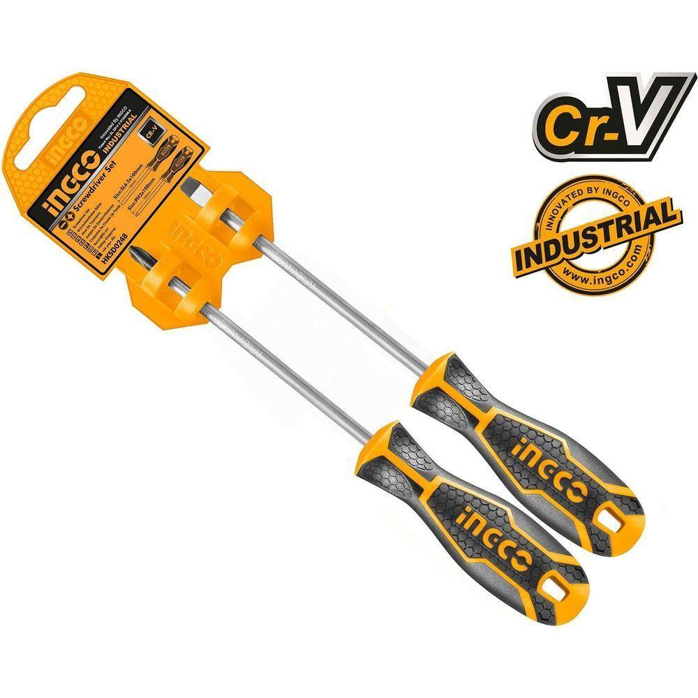 Ingco HKSD0248 2pcs Screwdriver Set (SS) - KHM Megatools Corp. Main image