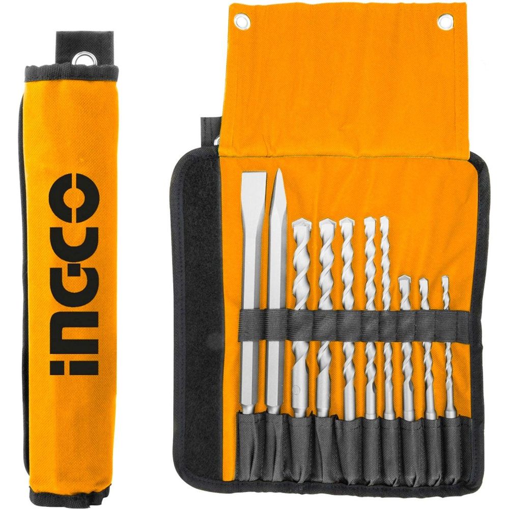 Ingco AKD2101 10pcs SDS-plus Drill Bit and Chisel Set - KHM Megatools Corp.