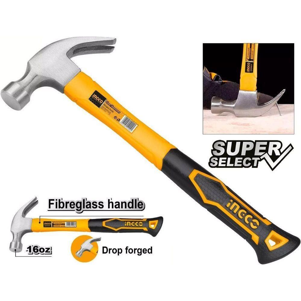 Ingco HCHS8016 Claw Hammer 16oz (SS) - KHM Megatools Corp. Main image