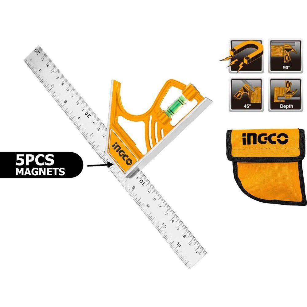 Ingco HSR530255 Magnetic Lock Combination Square 12" - KHM Megatools Corp. Main image