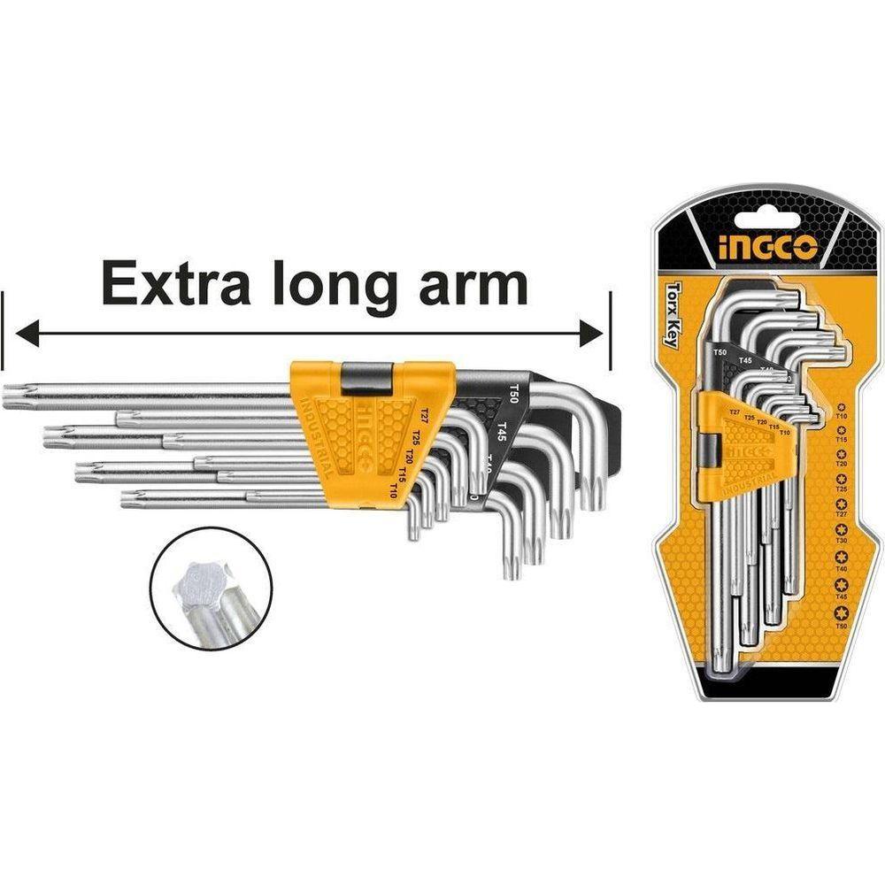 Ingco HHK13092 9pcs Torx Key Allen Wrench Set (Extra Long Arm) - KHM Megatools Corp. Main image