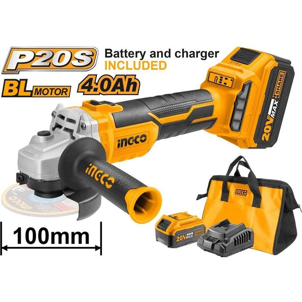 Ingco CAGLI10022 20V Cordless Li-Ion Grinder 20V BL - KHM Megatools Corp. Main image