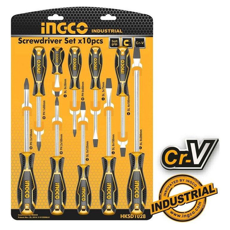 Ingco HKSD1028 10pcs Screwdriver Set - KHM Megatools Corp.