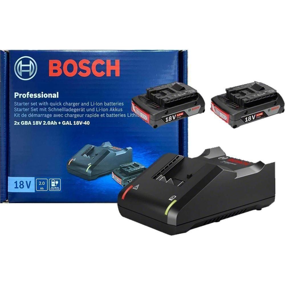 Bosch 18V Starter Kit 2x 2.0AH + GAL 18V-40 [Battery & Charger Bundle] (1600A019RP) - KHM Megatools Corp. Main image