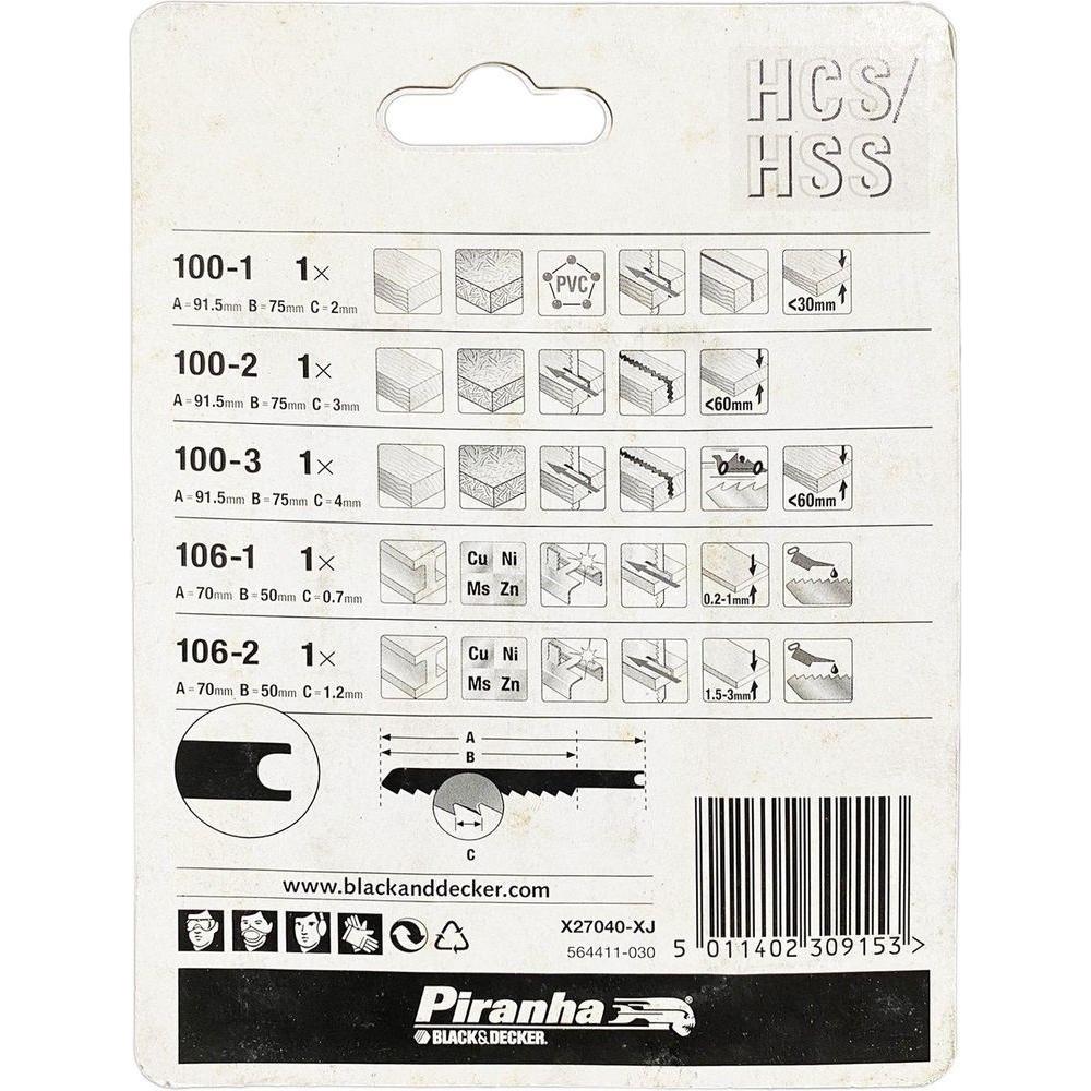 Black & Decker X27040 Jigsaw Blades Set (Piranha) Secondary image